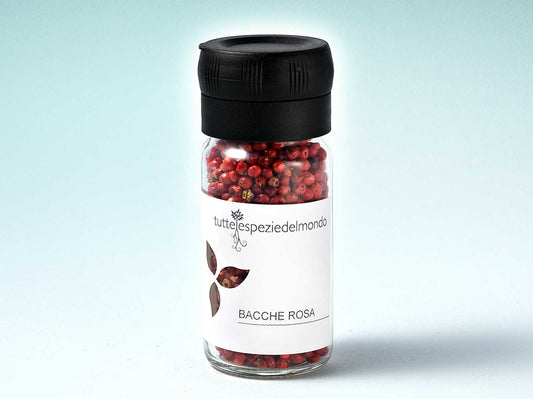 Růžové bobule - Sklenice s víkem mlýnku 25g