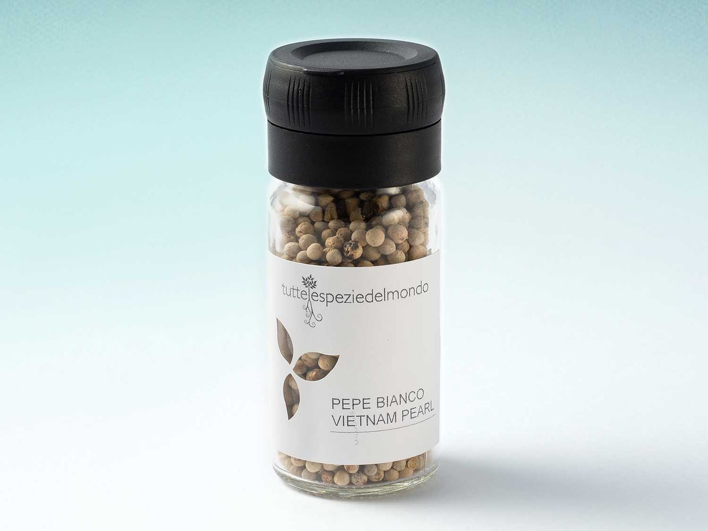 Vietnamský perlový bílý pepř - 50g sklenice s víkem mlýnku