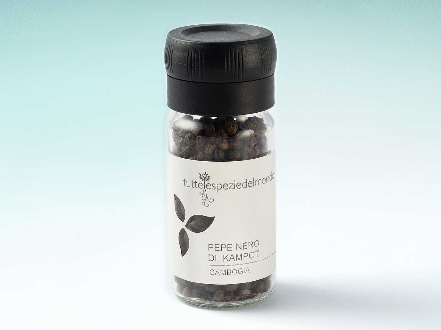 Kampotský černý pepř - 50g sklenice mlýnek s víčkem